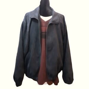 Lake Matley Zippered Microsuede Jacket Charcoal Lined XL